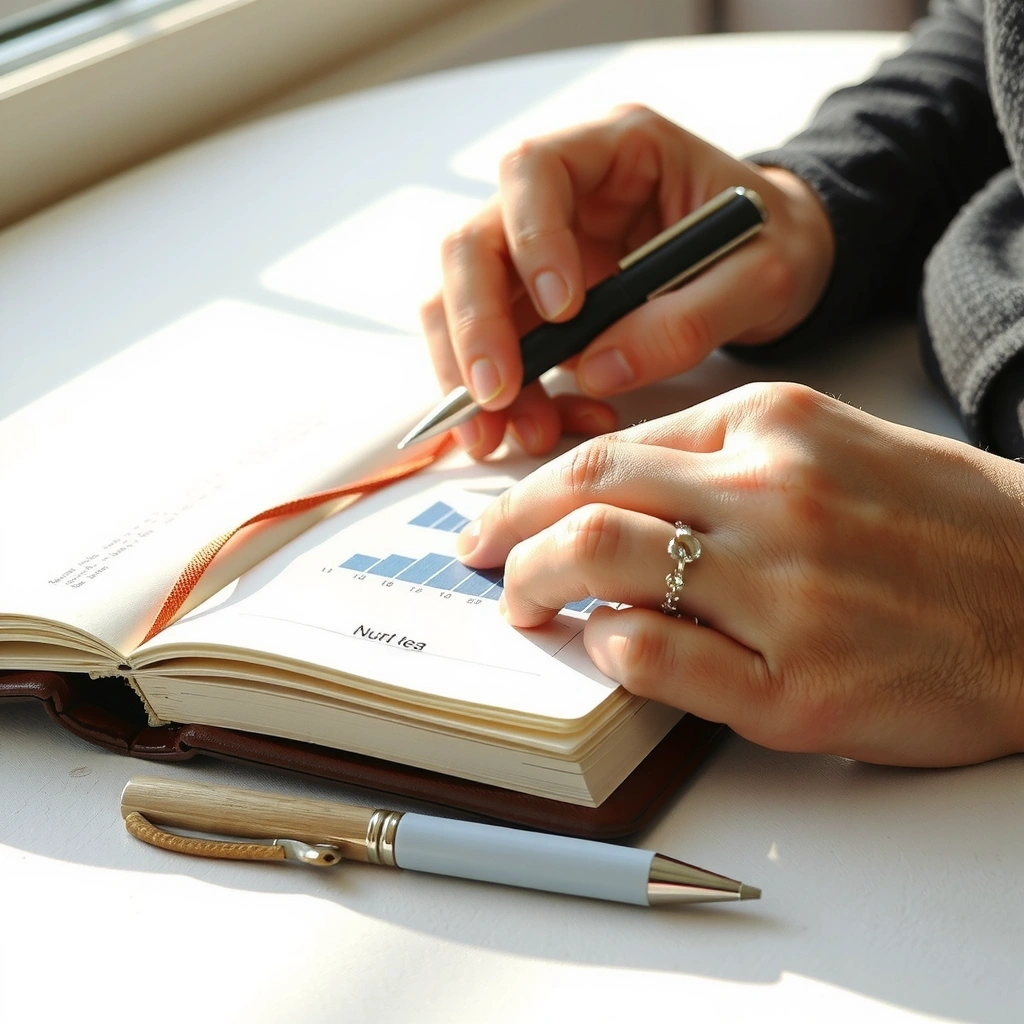 Hand som skriver i anteckningsbok